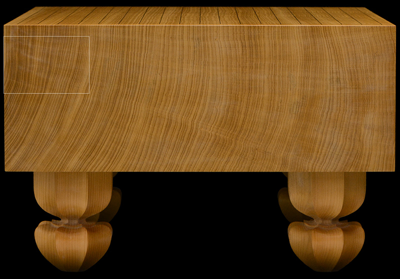 囲碁盤　脚付　本榧　天柾 本榧足付碁盤 5寸3分（天地柾） ga50048 | 前川榧碁盤店