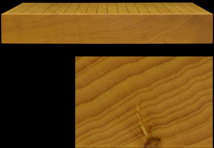 本榧卓上碁盤 1寸9分（一枚板・木裏） gb10164 | 前川榧碁盤店