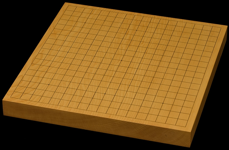 本榧卓上碁盤 1寸4分（一枚板・木裏） gb10179 | 前川榧碁盤店