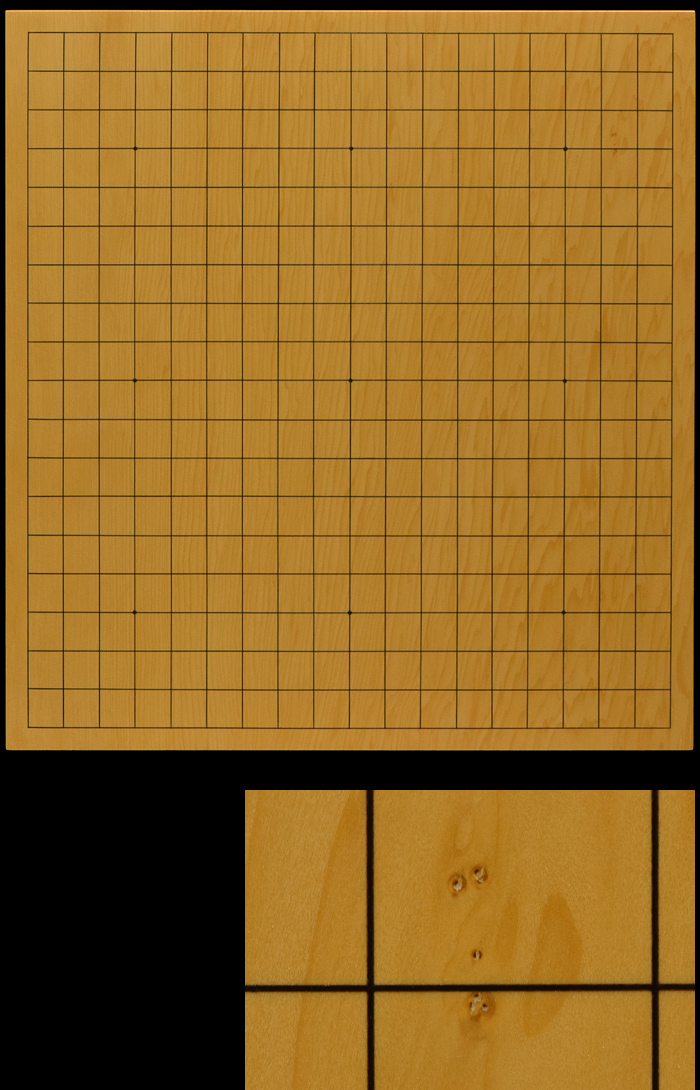 本榧卓上碁盤 2寸6分（一枚板・木裏） gb20311  前川榧碁盤店