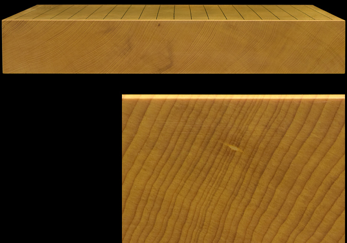 【国産　本榧　2寸卓上碁盤　柾目】 本榧卓上碁盤 2寸2分（一枚板・天柾） gb20316 | 前川榧碁盤店