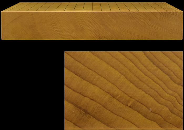 本榧卓上碁盤 2寸2分（一枚板・天柾） gb20316 | 前川榧碁盤店