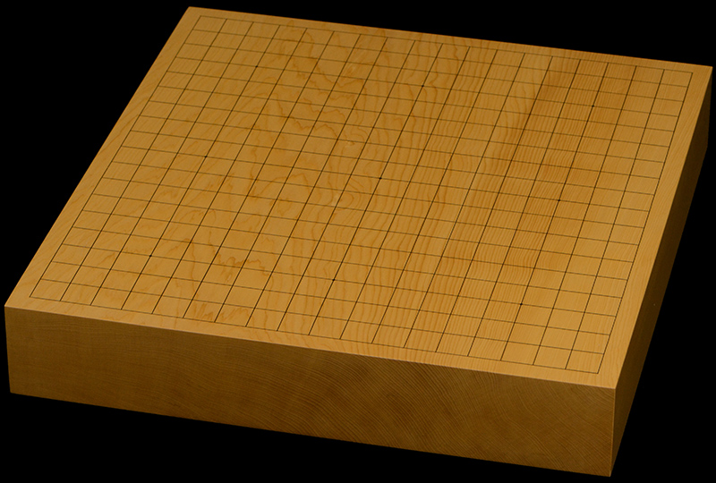 本榧卓上碁盤　2寸4分（一枚板・木表）