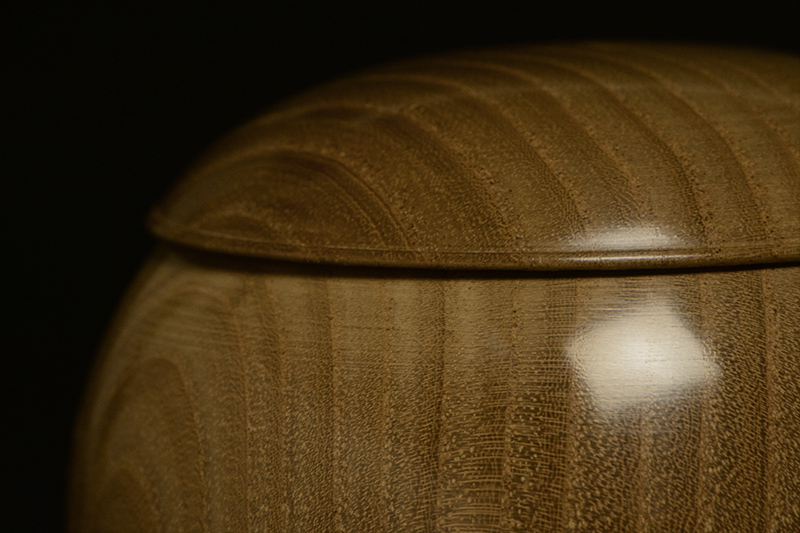 キハダ碁笥　極上（38号）のアップ