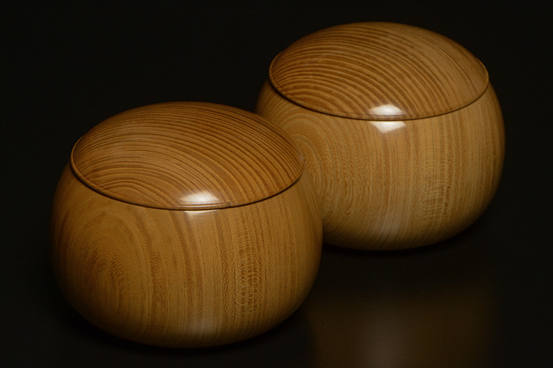 ケヤキ碁笥　極上（32号）