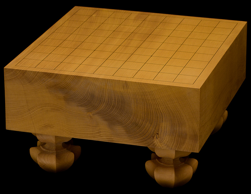 本榧足付将棋盤 3寸7分(追柾)