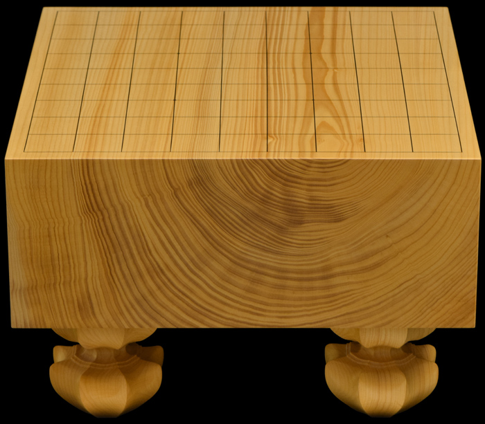国産本榧足付将棋盤　4寸3分（木裏）　sa40038