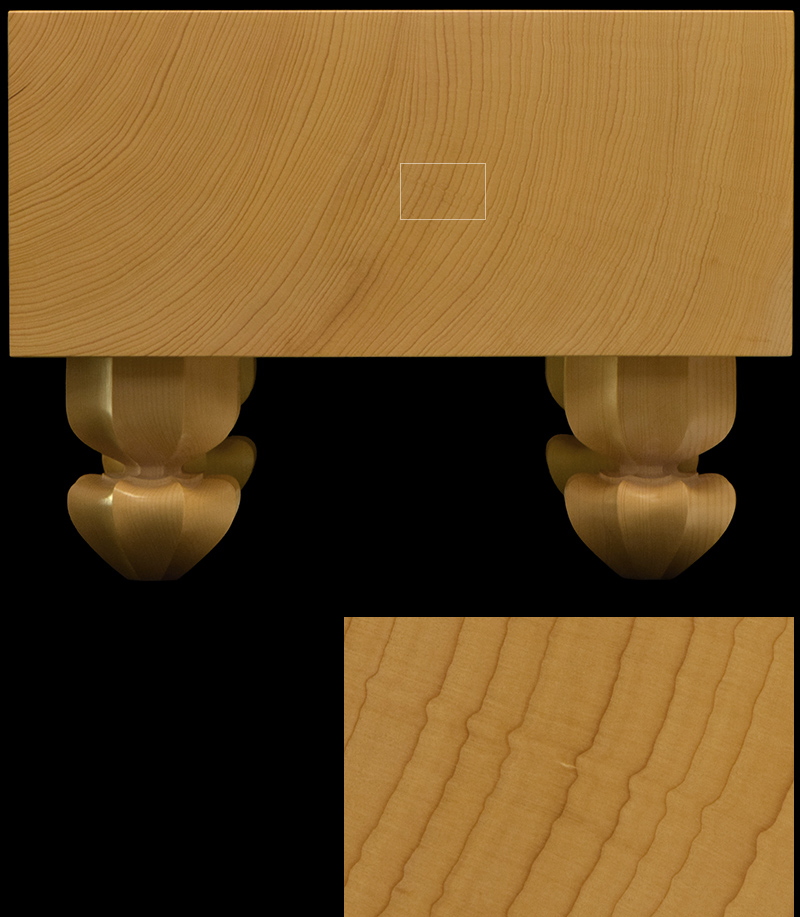 国産本榧足付将棋盤 4寸9分（天柾） sa40050 | 前川榧碁盤店