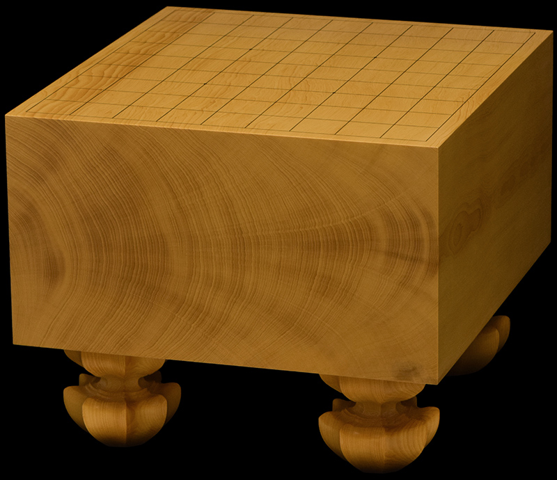 高級 囲碁 天地柾 本榧 六寸 天地柾目 脚付き 碁盤 囲碁盤 -