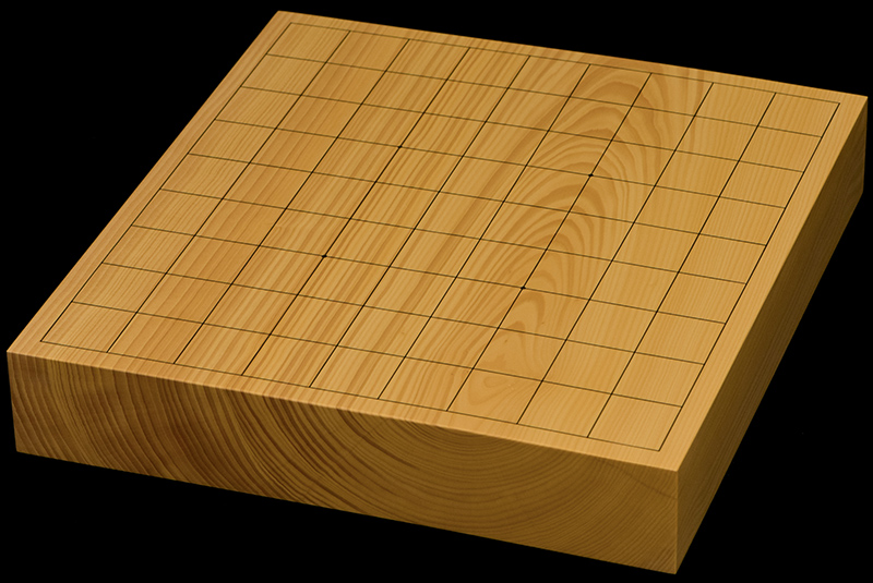 国産本榧卓上将棋盤　1寸9分（一枚板・木裏）