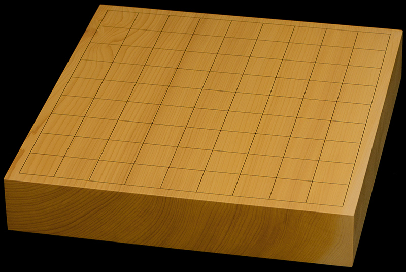 国産本榧卓上将棋盤　1寸9分（一枚板・木裏）