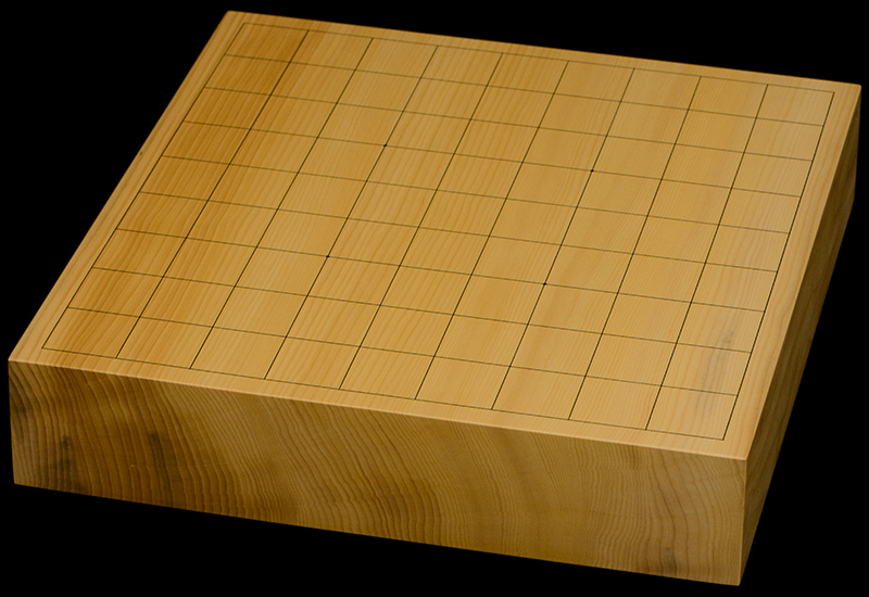国産本榧卓上将棋盤　2寸2分（一枚板・天地柾）
