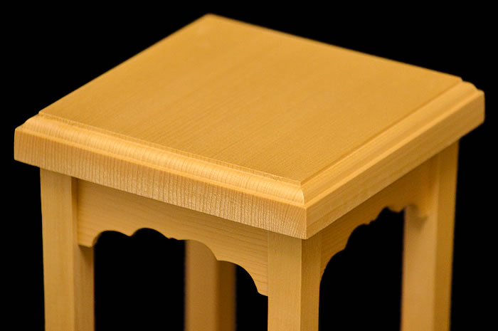 ヒバ7寸四本脚駒台の天面