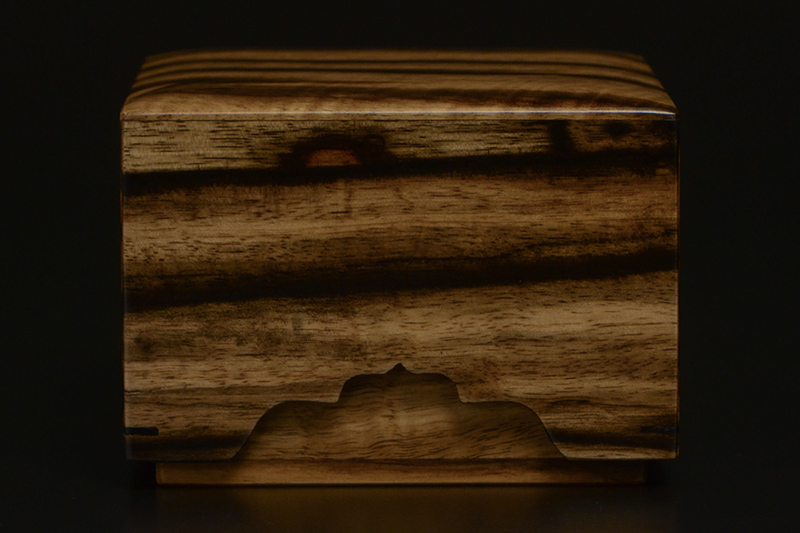 黒柿駒箱（上杢）の側面2