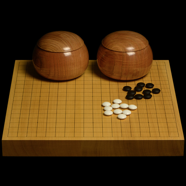 本榧1.5寸卓上碁盤セット（ハギ盤・極上）