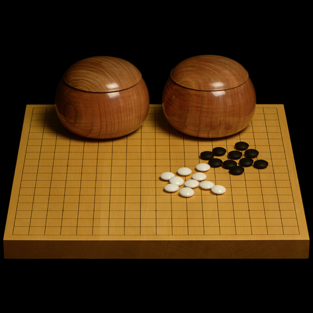 本榧１寸卓上碁盤セット（ハギ盤・上）