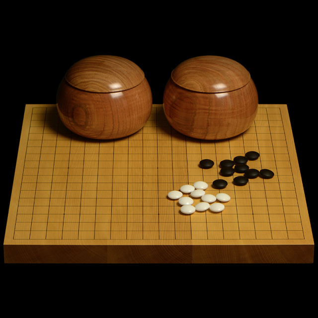 本榧１寸卓上碁盤セット（ハギ盤・特上）