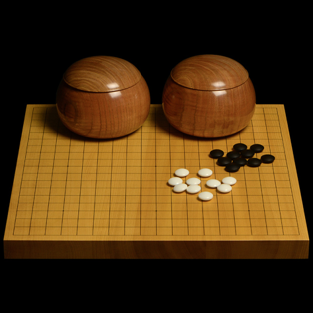 本榧１寸卓上碁盤セット（ハギ盤・極上）