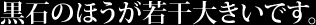 黒石のほうが若干大きいです